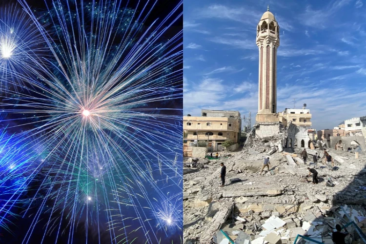 Ket. Foto: Berikut Ini Beberapa Negara di Dunia yang Membatalkan Perayaan Tahun Baru 2024 untuk Solidaritas bagi Gaza (Foto/X/@MarioNawfal/Pixabay/@geralt)