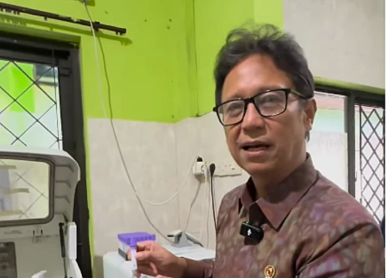 Tangkap layar video yang menampilkan Menteri Kesehatan RI, Budi Gunadi Sadikin yang sedang menjelasakan suatu hal