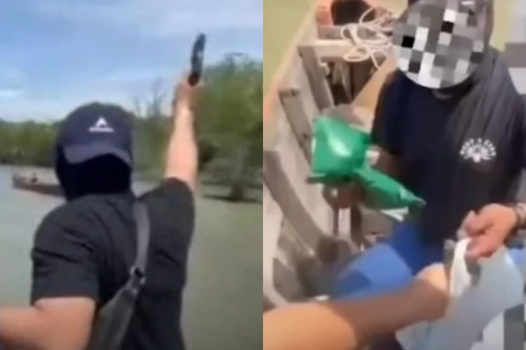 Momen TNI AL mengejar perahu kurir narkoba dari Malaysia di Lanal Tanjung Balai Asahan viral di media sosial.