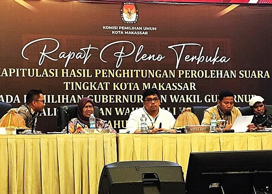 Ket. Foto: KPU Makassar Mulai Melaksanakan Rapat Pleno Terbuka Rekapitulasi