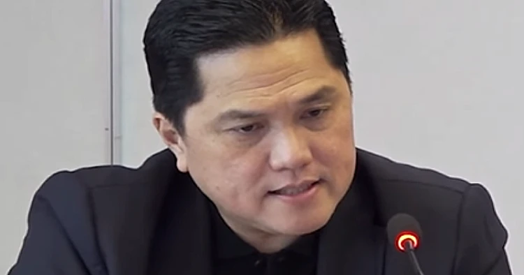 Tangkap layar video yang menampilkan Menteri BUMN, Erick Thohir sedang memberikan penjelasan