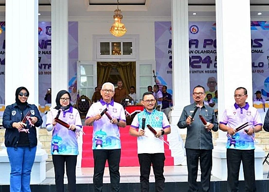 Ket. Foto: Pra Pekan Olahraga Pelajar Nasional Zona 5 Tahun 2024 Resmi Dibuka oleh Pj Gubernur Gorontalo