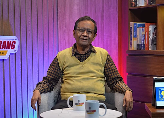 Tangkap layar video yang menampilkan Mahfud MD saat mengomentari PDI Perjuangan di Pilkada 2024
