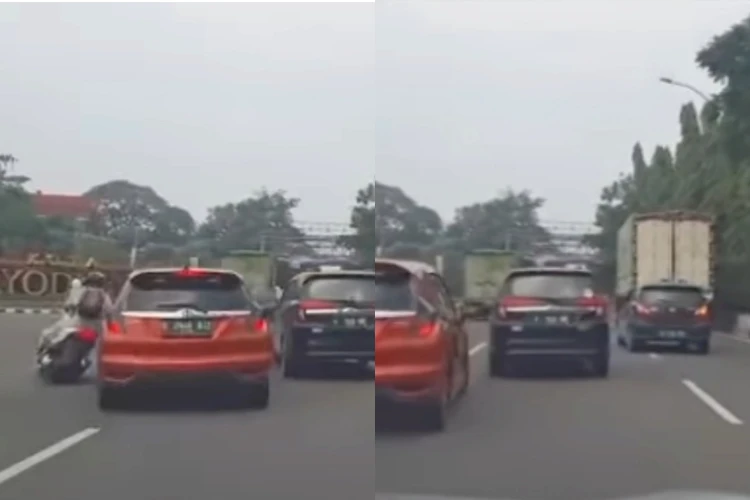 Sebuah insiden kejar kejaran di jalan raya antara mobil Sigra hitam dengan mobil Ayla hitam viral di media sosial.