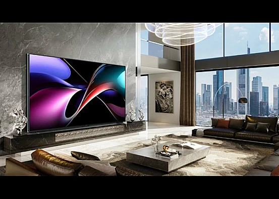 TV 116UX TriChroma Mini-LED dari Hisense