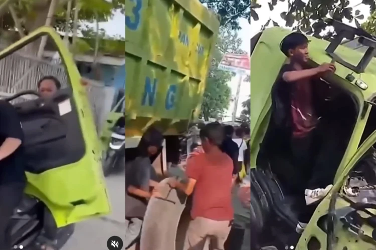 Warga Teluknaga marah dan merusak truk tanah setelah melindas seorang bocah berusia 9 tahun.