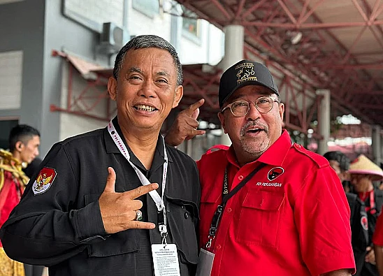 Potret ketua harian tim pemenangan Pramono Anung-Rano Karno, Prasetyo Edi Marsudi dan cawagub Jakarta nomor urut 3, Rano Karno