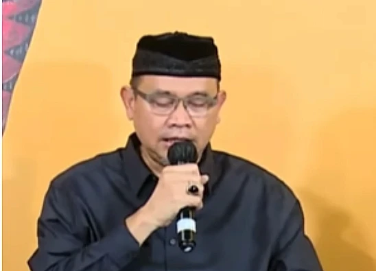 Tangkap layar video yang menampilkan Cak Lontong selaku ketua tim pemenangan paslon Pramono Anung dan Rano Karno
