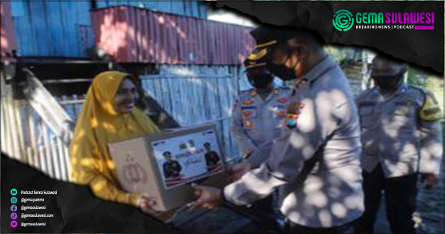 <p>Ket Foto: Pembagian paket sembako bantuan dari Mabes Polri (Foto/Humas Polda Sulbar)</p>
