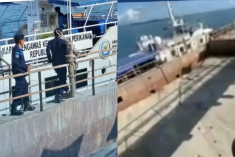 Dua kapal berbendera Malaysia ditangkap Kementerian KKP saat menyedot pasir ilegal di perairan Indonesia.