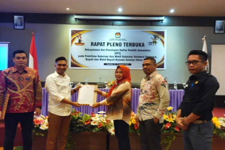 Ket. Foto: KPU Kabupaten Konawe Selatan Menetapkan DPS untuk Pilkada di Kabupaten Konsel Sebanyak 223.233 Pemilih