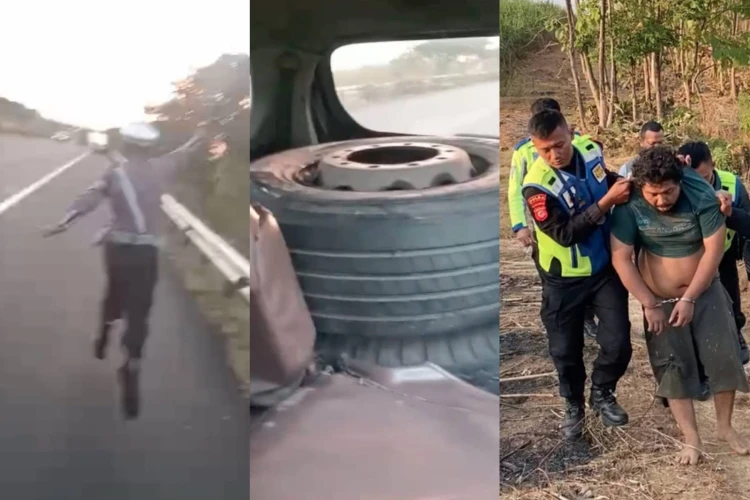 Polisi menangkap pencuri ban truk di Tol Cipali usai kejar-kejaran dramatis yang viral di media sosial.