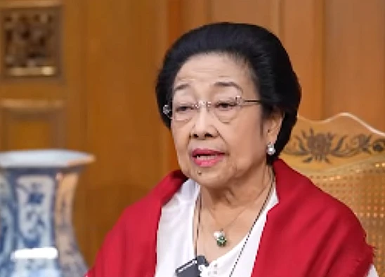 Tangkap layar video yang menampilkan Presiden Indonesia ke-5, Megawati Soekarnoputri