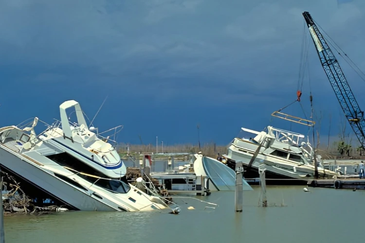 Ket. Foto: 100 Perahu Nelayan Pantai Ujung Genteng Sukabumi Dilaporkan Rusak Karena Diterjang Angin Rob