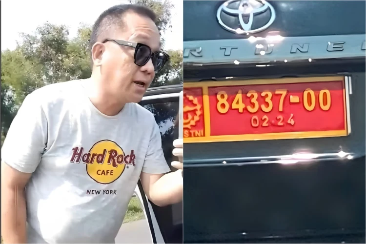 Aksi pengemudi arogan dengan mobil berplat nomor TNI viral di media sosial.