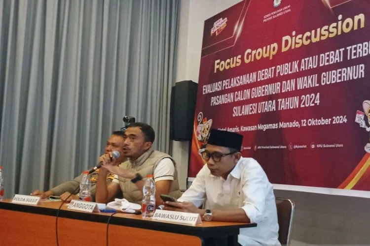 Ket. Foto: KPU Provinsi Sulut Mengevaluasi Debat Publik Pertama Pilgub Sulawesi Utara Tahun 2024