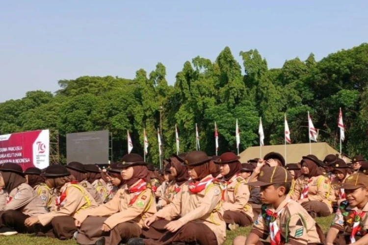 Ket. Foto: Upacara Perayaan Hari Pramuka ke 63 Dihadiri oleh Sedikitnya 12 Ribu Peserta