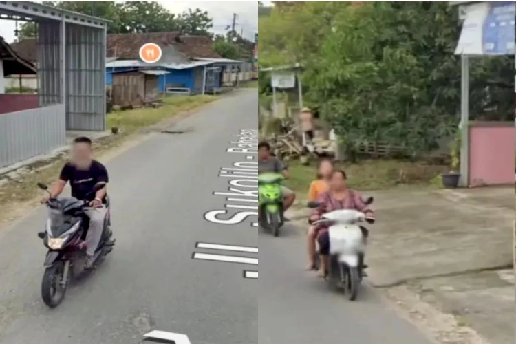 Beberapa tangkapan layar dari Street View Google Map yang menunjukkan banyaknya motor dan mobil tanpa plat nomor di jalanan Sukolilo Pati viral di media sosial.