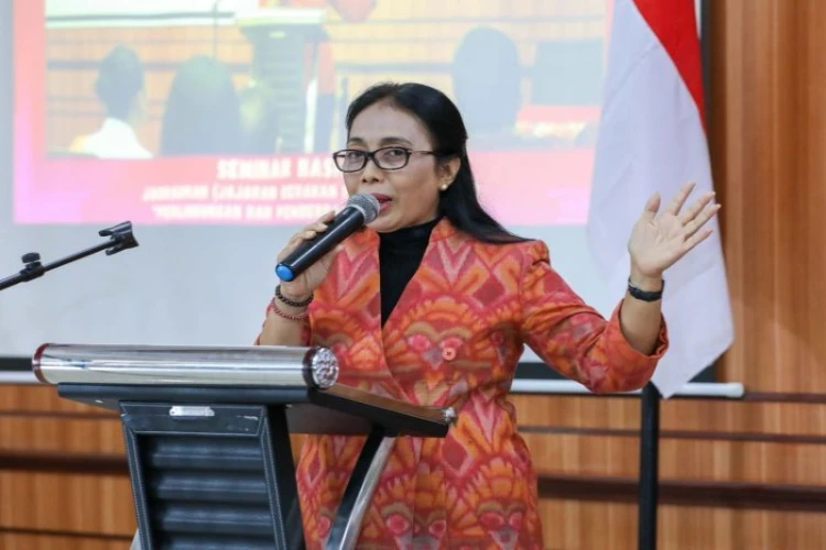 Ket. Foto: Menteri Bintang Megajak Para Mahasiwa untuk Ikut Berperan dalam Mempromosikan Kesetaraan Gender dan Memberdayakan Perempuan