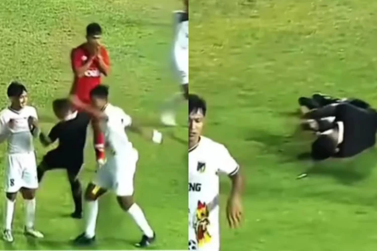 Wasit pingsan usai dipukul pemain Sulawesi Tengah di laga PON Aceh-Sumut 2024. Aceh menang WO.