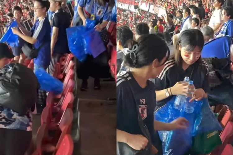 Setelah kemenangan 4-0 atas Indonesia, suporter Jepang membersihkan sampah di GBK, menunjukkan sikap luar biasa.