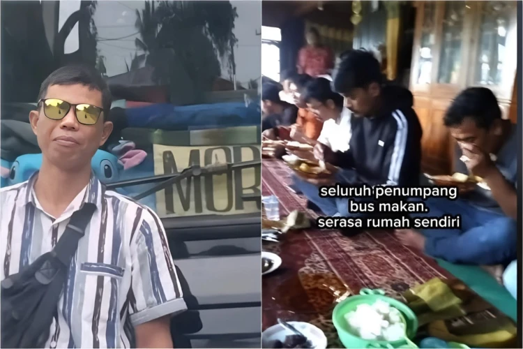M Satir, sosok sopir bus Borlindo yang sempat viral usai ajak makan penumpangnya.