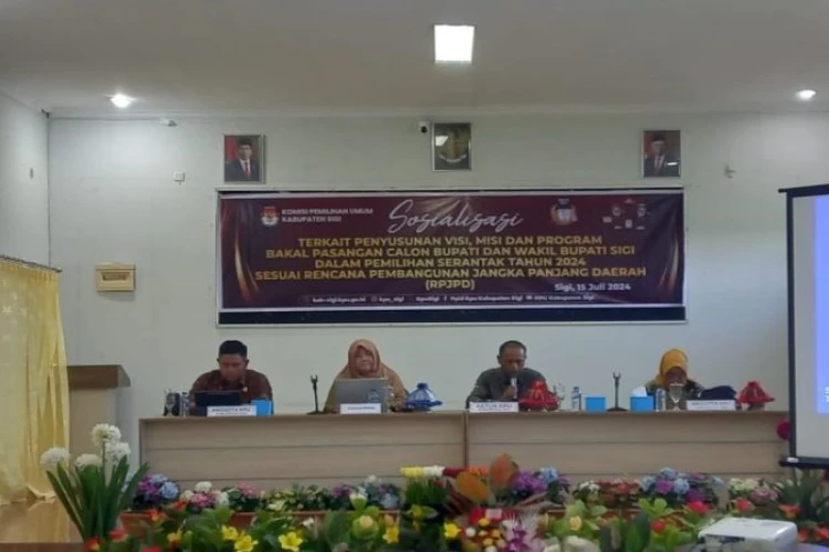 Ket. Foto: KPU Sigi Melakukan Rapat Koordinasi Sekaligus Sosialisasi Terkait dengan Tahapan Pencalonan Kepala Daerah