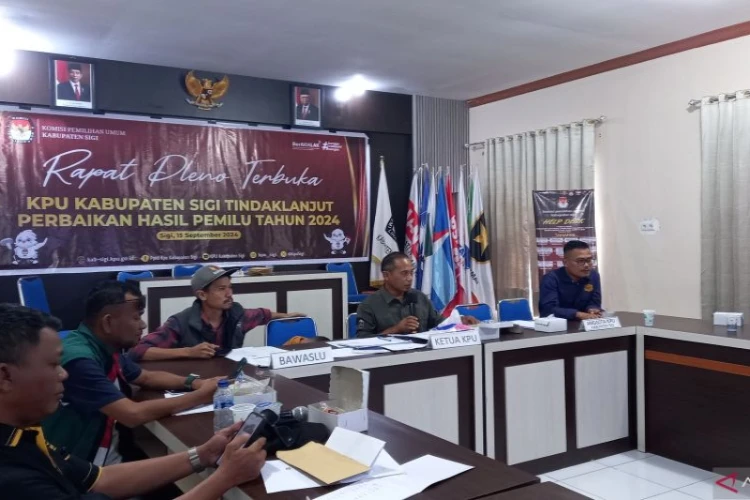 Ket. Foto: KPU Kabupaten Sigi Menyampaikan Ada Ketidaksesuaian Perolehan Suara Sah Sejumlah Partai Politik pada Pemilu