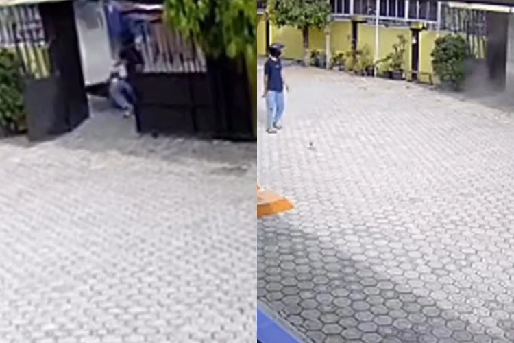 Seorang pria selamat dari kecelakaan bus yang menabrak dua motor di Banjarnegara, viral di media sosial.