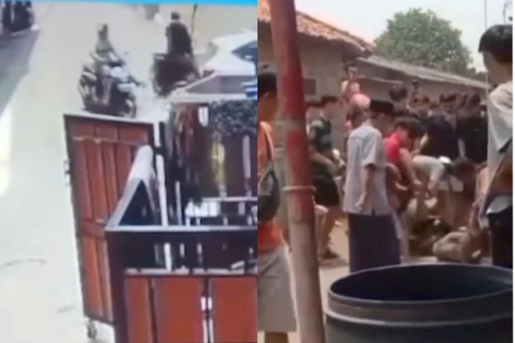 Dua maling motor di Cikarang dihajar massa, satu pelaku tewas. Viral di media sosial, begini kronologinya.