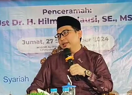 Foto pendakwah Ustadz Hilmi Firdausi, yang baru-baru ini komentari usulan dana zakat untuk program makan bergizi gratis
