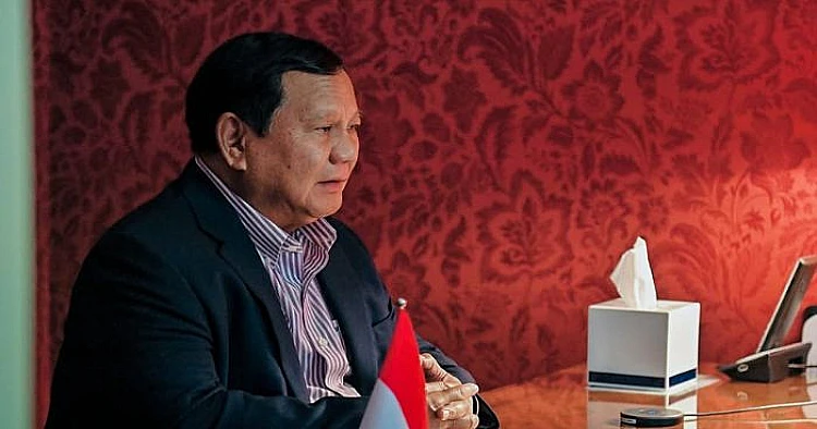 Potret Presiden Indonesia, Prabowo Subianto ketika dapat terbatas secara daring