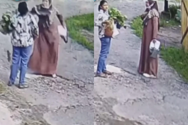 VIral aksi ibu-ibu tampar wanita di Langkat Sumatera Utara usai dituduh mencuri bayam. Cek faktanya.