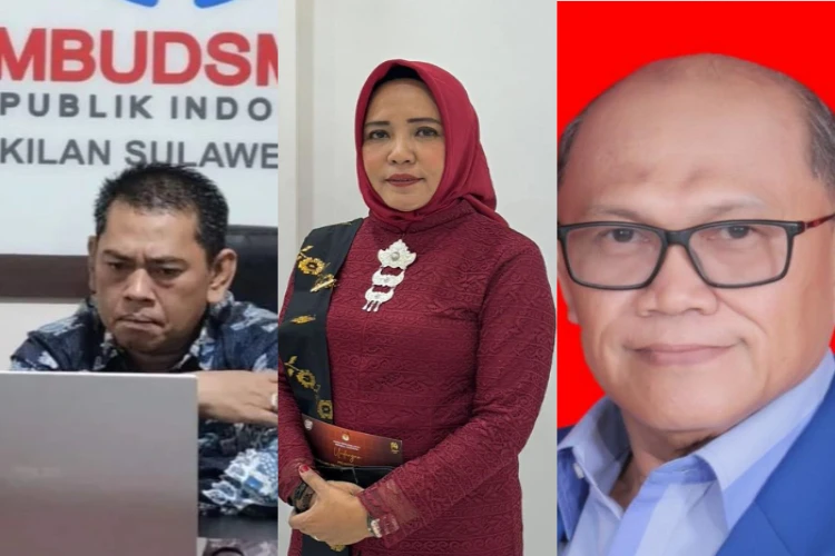 Kepala Perwakilan Ombudsman RI di Sulteng, Muhammad Iqbal Andi Maga (kanan), Ketua KPU Parigi Moutong Ariyana (tengah) dan Muhammad Yasser Fedayyen (kiri)