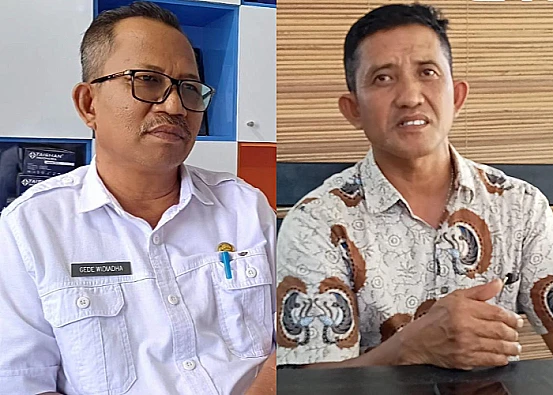 Ket Foto: Plt Kadinkes Parigi Moutong, I Gede Widiadha (kanan) dan Kasi Intel Kejari Parigi Moutong (Kiri baju batik)