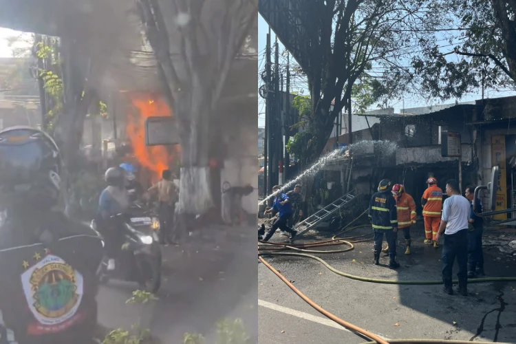 Sejumlah ruko di Jalan Ahmad Yani Kota Malang mengalami kebakaran, diduga karena sering bakar sampah di dalam.