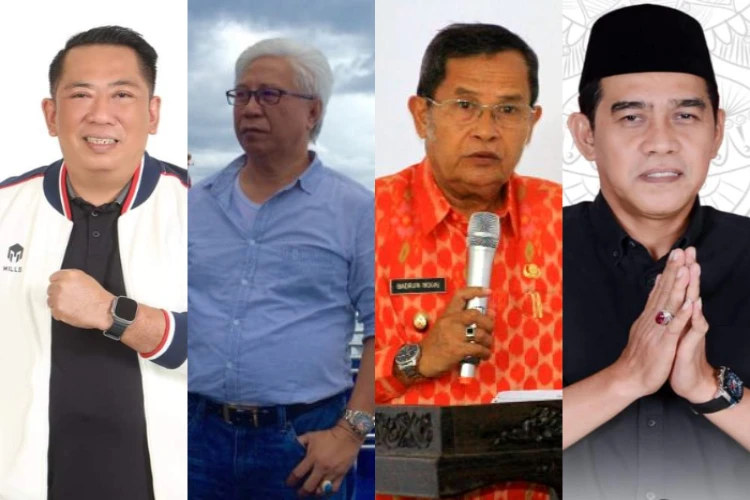 Empat Calon Bupati Parigi Moutong, dari sebelah Kanan Nizar Rahmatu, Yunan Lampasio, Badrun nggai dan Erwin Burase