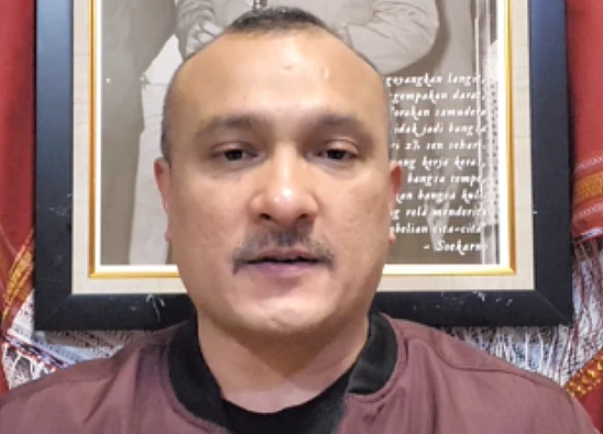 Tangkap layar video Ferdinand Hutahaean, yag Tengah menyoroti anggaran program makan bergizi gratis