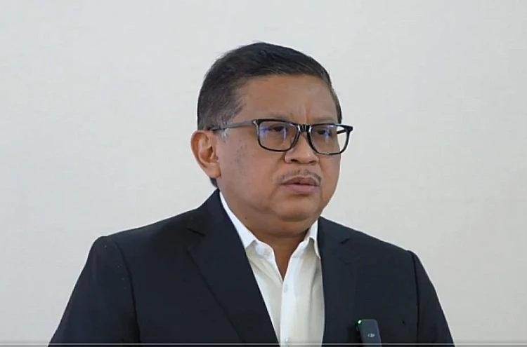 Tangkap layar video yang menampilkan, Sekjen PDIP Hasto Kristiyanto sebelum ditahan KPK