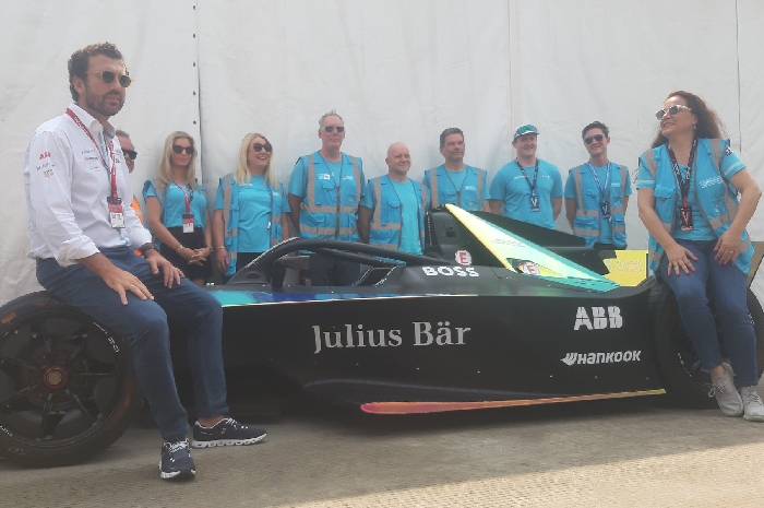 <p>Penampakan Mobil Gen3 pada Formula E di Jakarta (Foto/Twitter/@FormulaGledek) </p>
