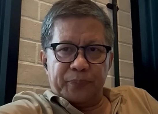 Tangkap layar video yang menampilkan pengamat politik Indonesia, Rocky Gerung