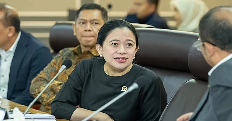 Potret Ketua DPR RI Puan Maharani ketika menghadiri suatu rapat