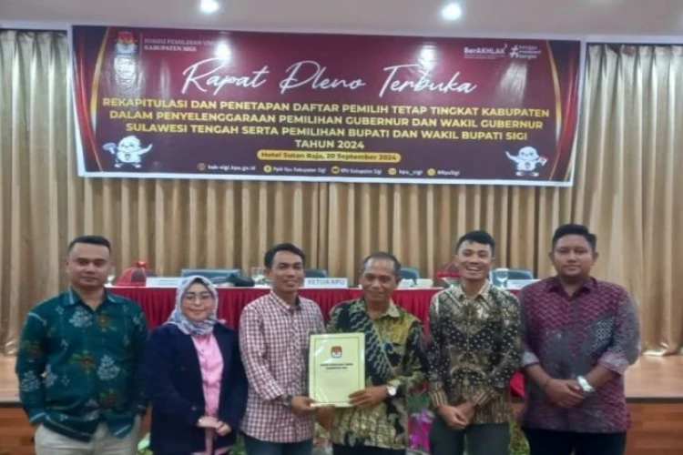 Ket. Foto: Sebanyak 193502 Pemilih Ditetapkan KPU Sigi Menjadi Daftar Pemilih Tetap Pilkada 2024