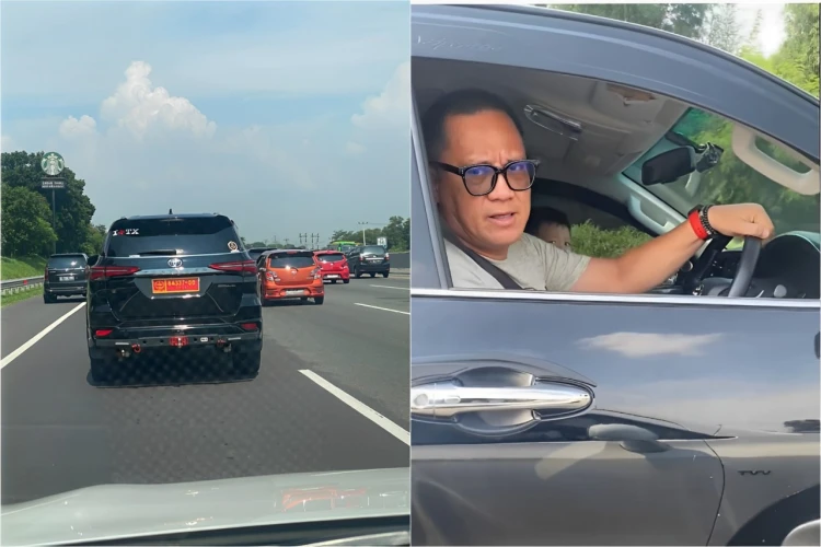 Pierre, pengemudi  yang arogan dan mengaku adik jenderal dapat pelat dinas TNI dari sang kakak.