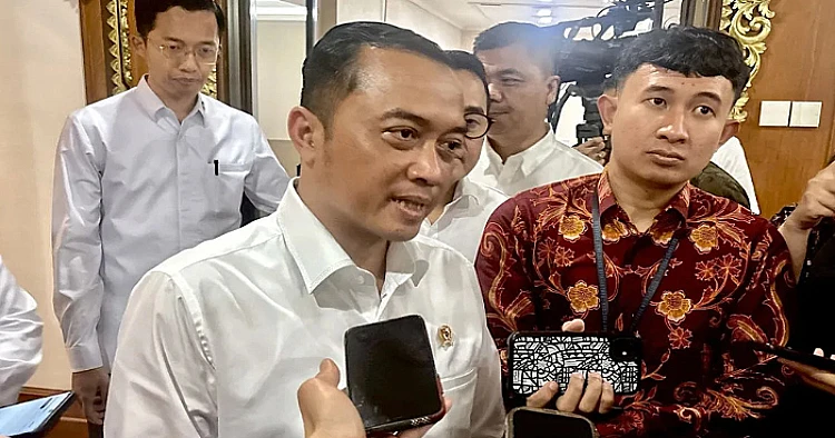 Potret Menteri Sekretaris Negara (Mensesneg) serta Juru Bicara Presiden RI Prasetyo Hadi ketika menyampaikan penjelasan