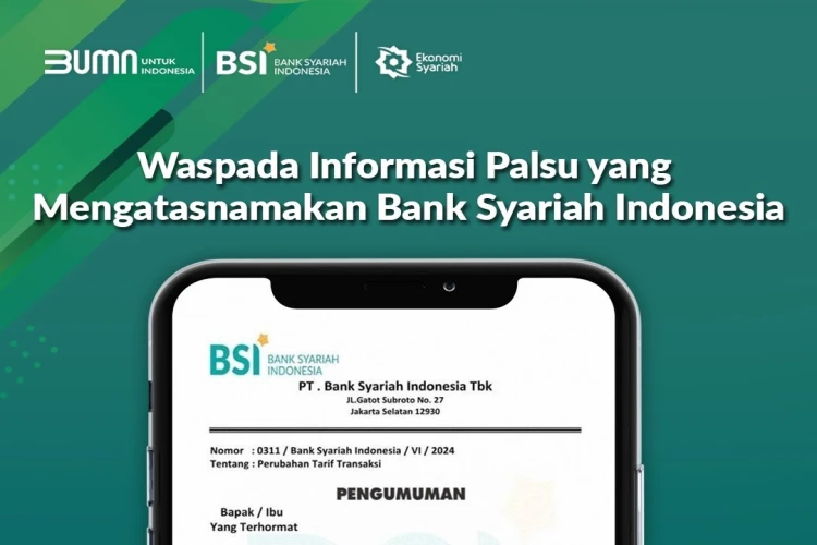 Cek fakta, Bank BSI disebut ubah tarif transaksi dari Rp6.500 menjadi Rp150 ribu.