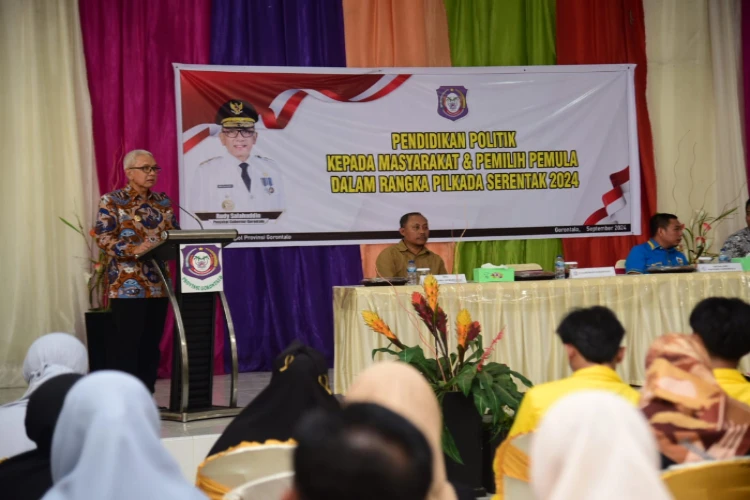 Ket. Foto: Pemerintah Provinsi Gorontalo Kembali Melaksanakan Sosialisasi Pendidikan Politik yang Dikhususkan untuk Pemilih Pemula