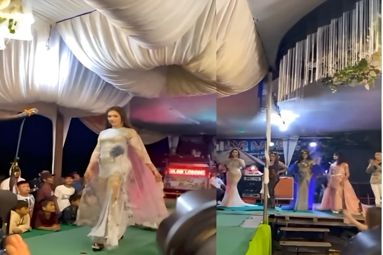 Miris, anak-anak di bawah umur menyaksikan langsung kontes Miss Waria di Lebong Bengkulu.