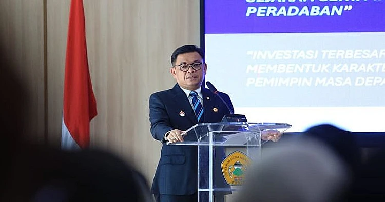 Ket. Foto potret Gubernur Lembaga Ketahanan Nasional (Lemhannas) RI Ace Hasan Syadzily ketika berpidato