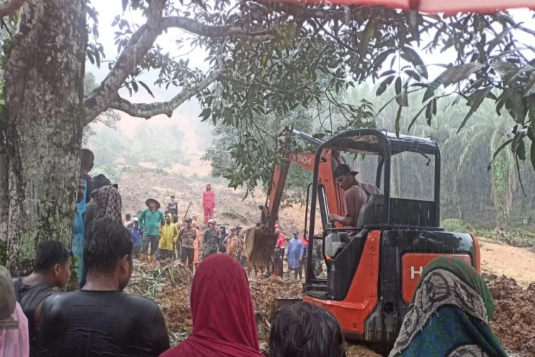 Musibah longsor di Padang Lawas tewaskan empat anggota keluarga, termasuk bayi 5 bulan.
